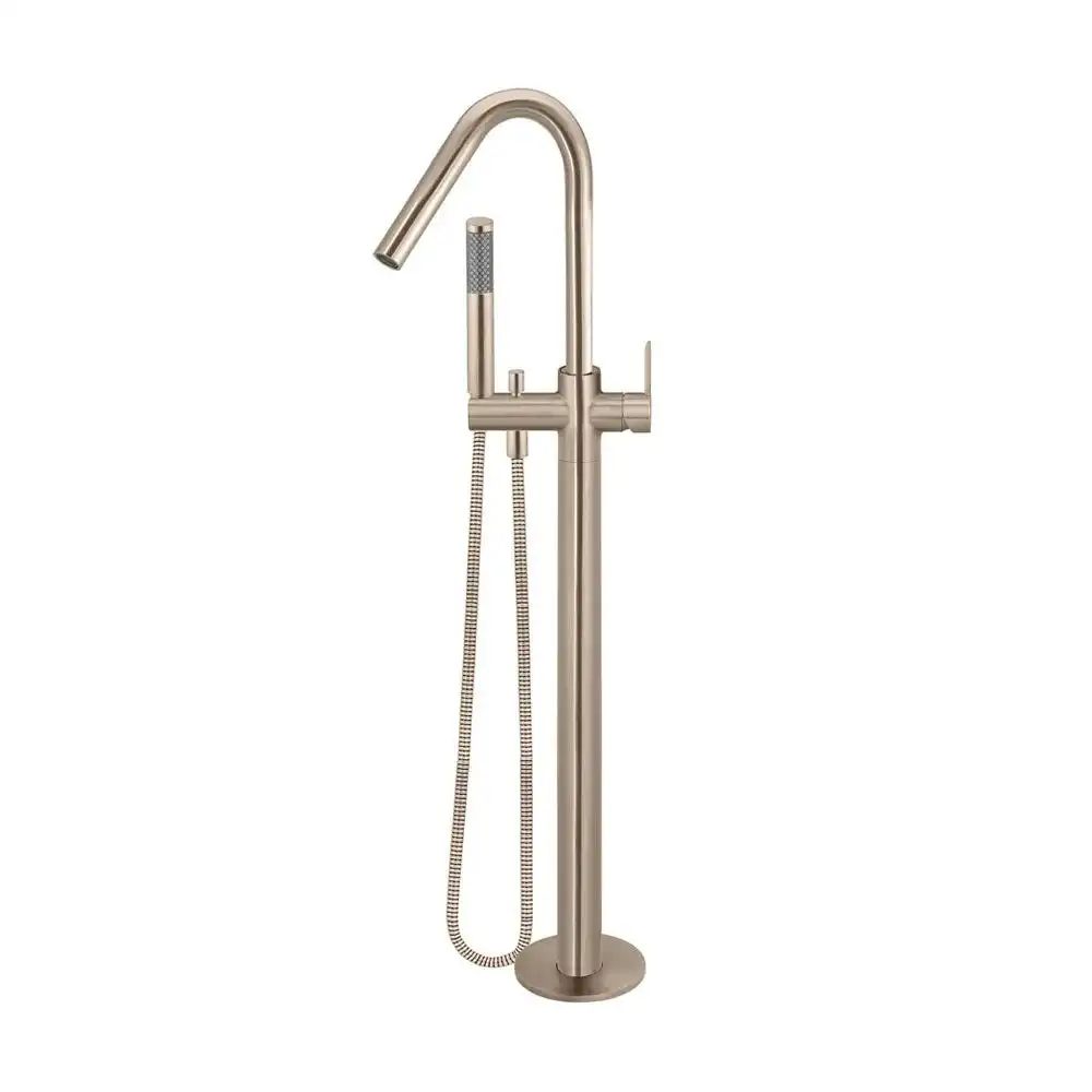 Meir Round Freestanding Bath Spout and Hand Shower Champagne MB09PD-CH