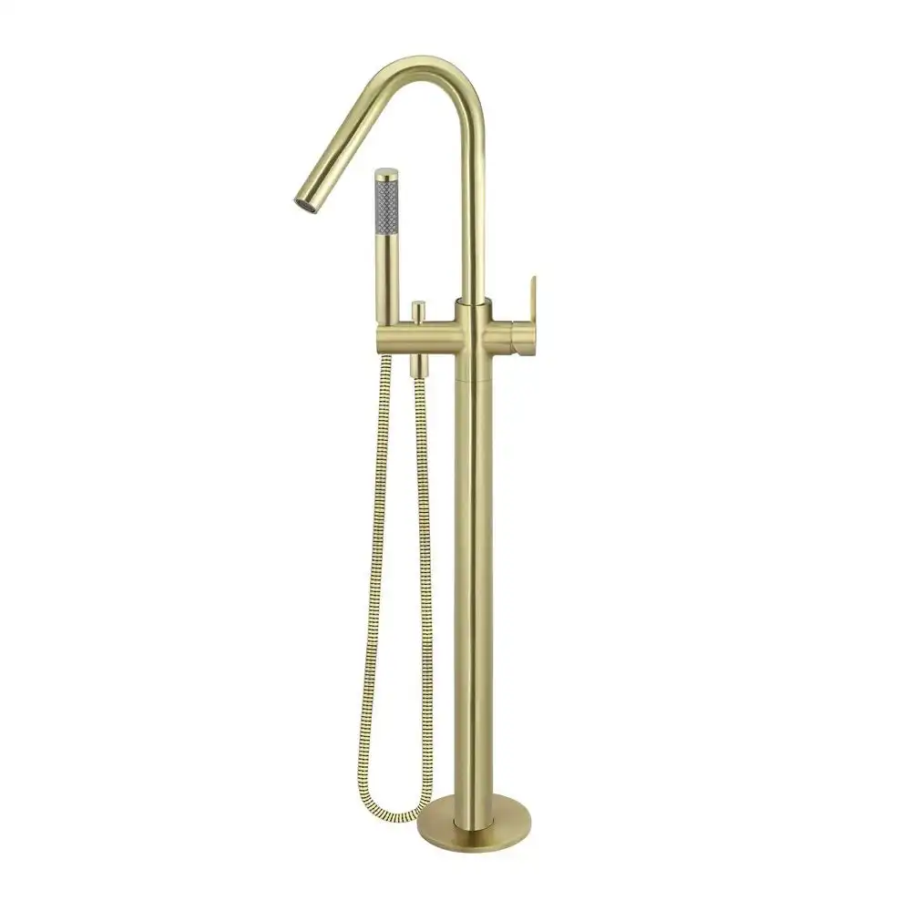 Meir Round Freestanding Bath Spout and Hand Shower Tiger Bronze MB09PD-PVDBB