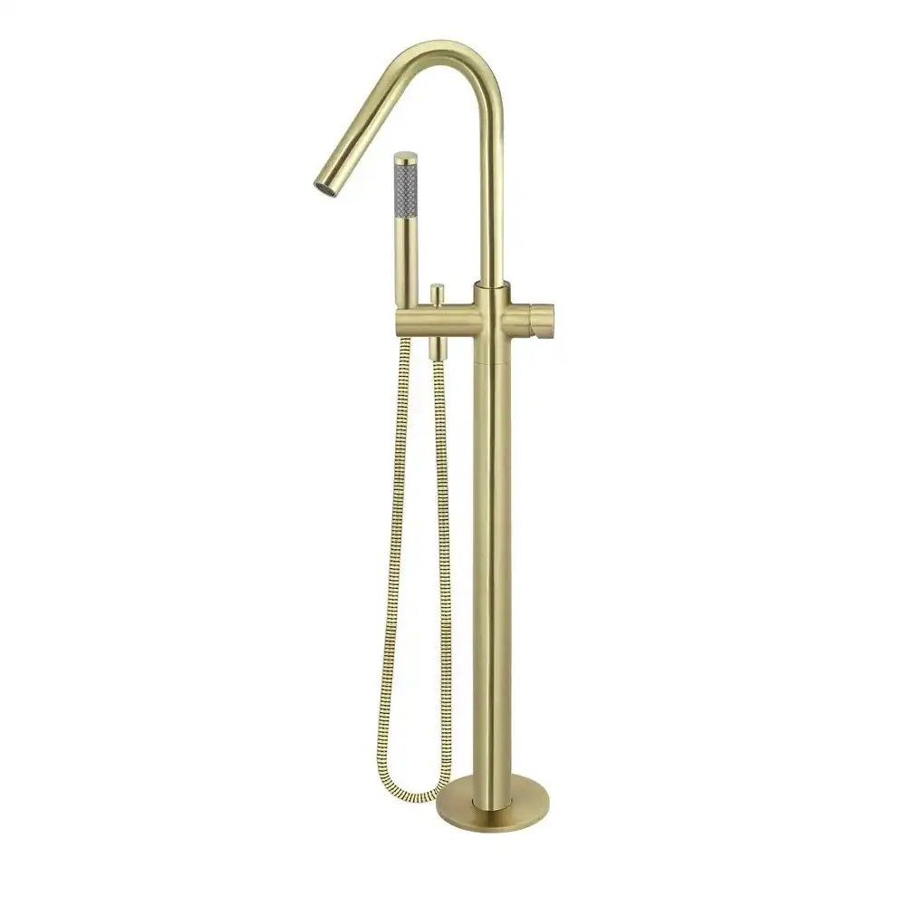 Meir Round Freestanding Bath Spout and Hand Shower Tiger Bronze MB09PN-PVDBB