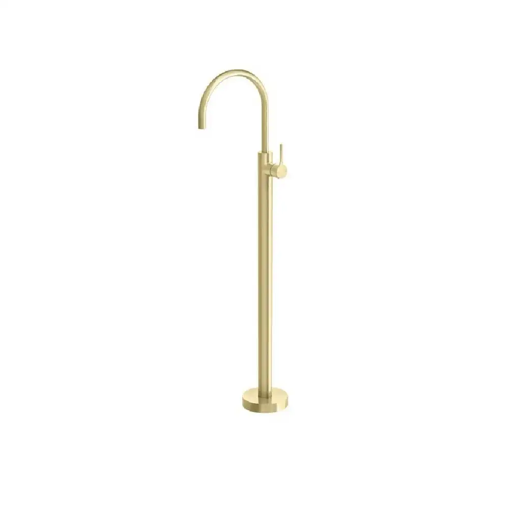 Phoenix Vivid Slimline Oval Floor Mounted Bath Mixer Brushed Gold VV745-12