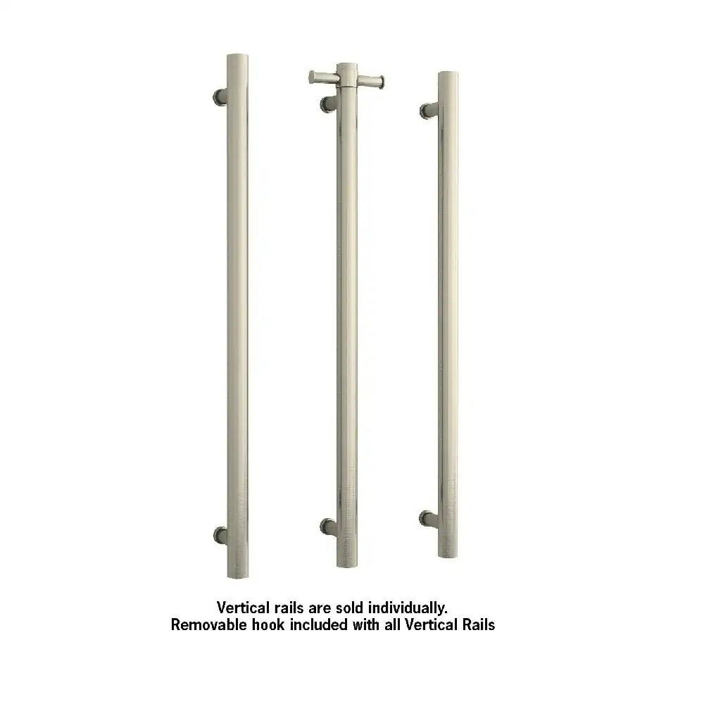 Thermogroup Straight Round Vertical Bar 900x142x100mm (Heated) Brushed Nickel VS900HBN