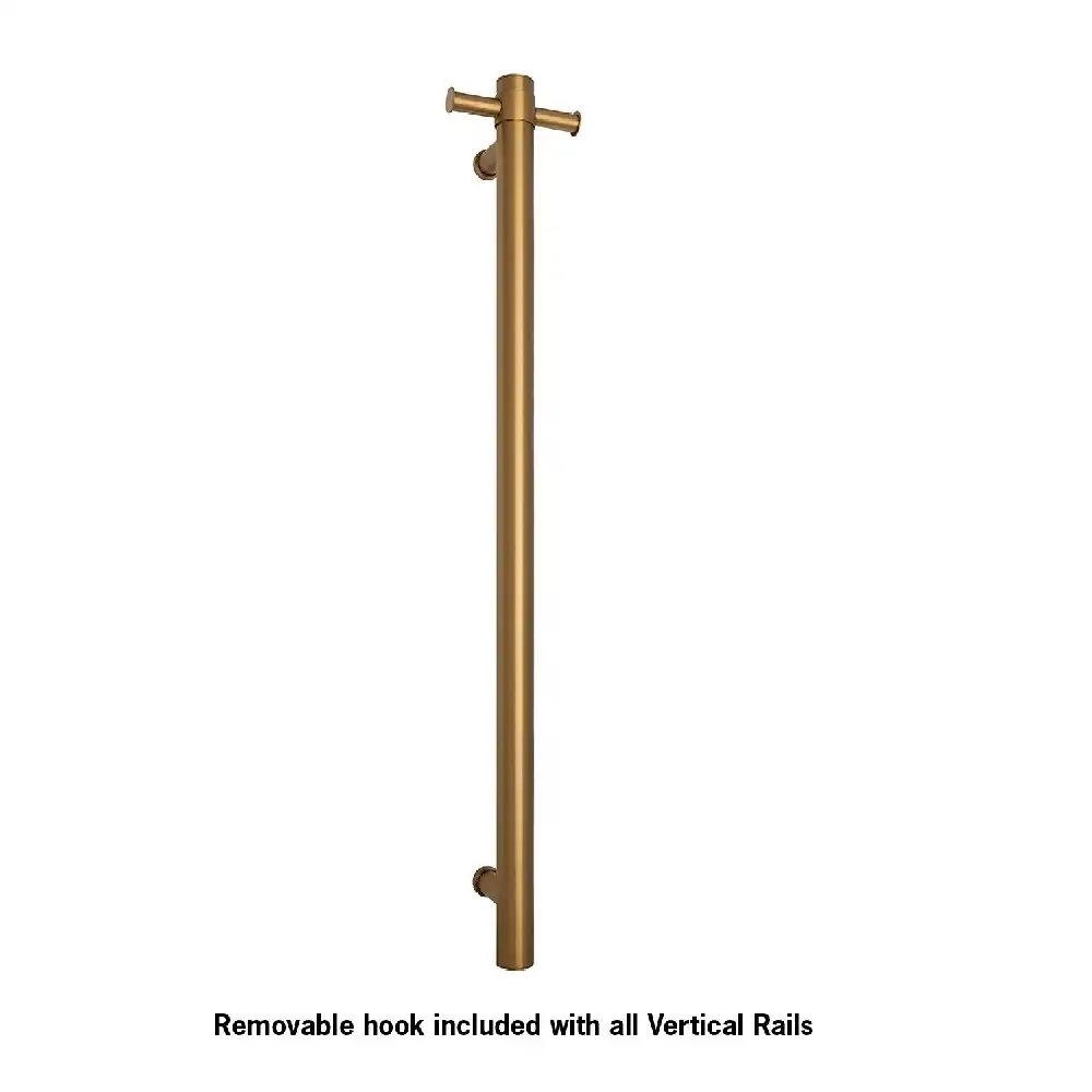 Thermogroup Straight Round Vertical Bar 900x142x100mm (Heated) Brushed Gold VS900HBG