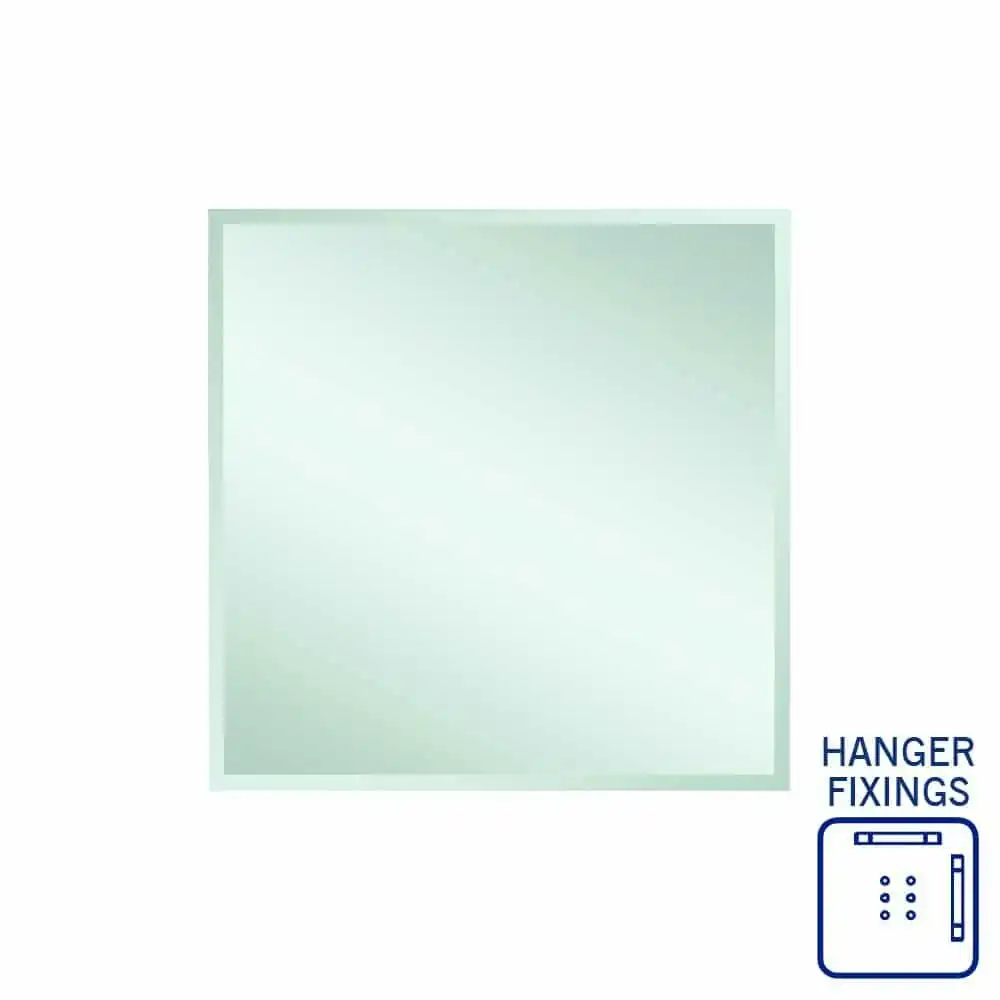 Thermogroup Montana Rectangle 25mm Bevel Edge Mirror - 900x900mm with Hangers MS9090HN