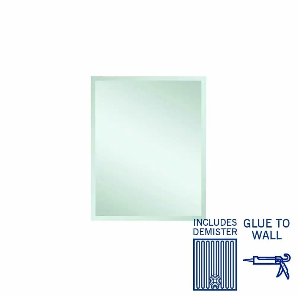 Thermogroup Montana Rectangle 25mm Bevel Edge Mirror - 600x750mm Glue-to-Wall and Demister MS6075GTD