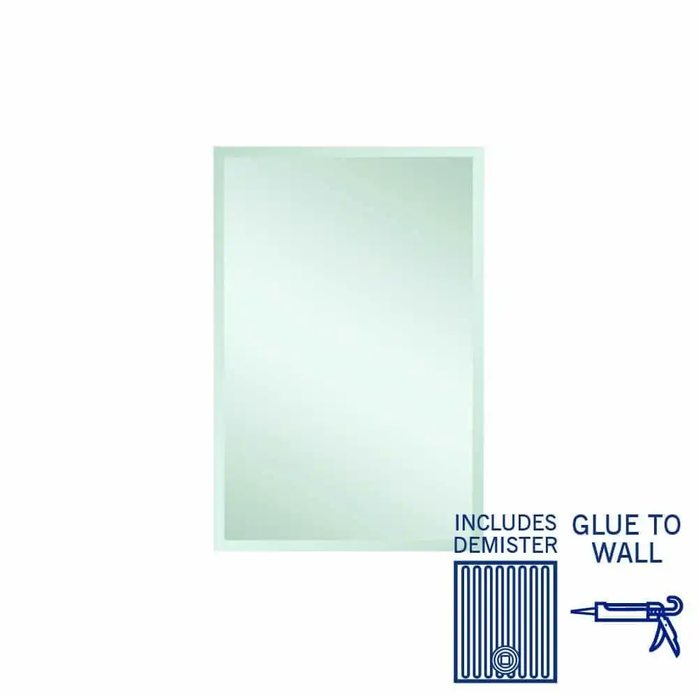 Thermogroup Montana Rectangle 25mm Bevel Edge Mirror - 600x900mm Glue-to-Wall and Demister MS6090GTD