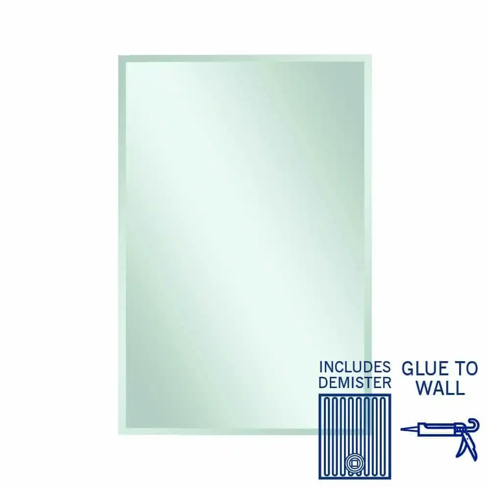 Thermogroup Montana Rectangle 25mm Bevel Edge Mirror - 1200x800mm Glue-to-Wall and Demister MS1280GTD