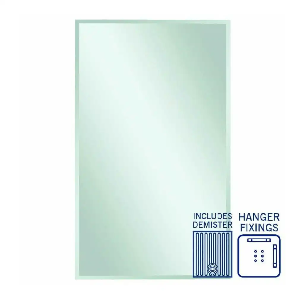 Thermogroup Montana Rectangle 25mm Bevel Edge Mirror - 1500x900mm with Hangers and Demister MS1590HND