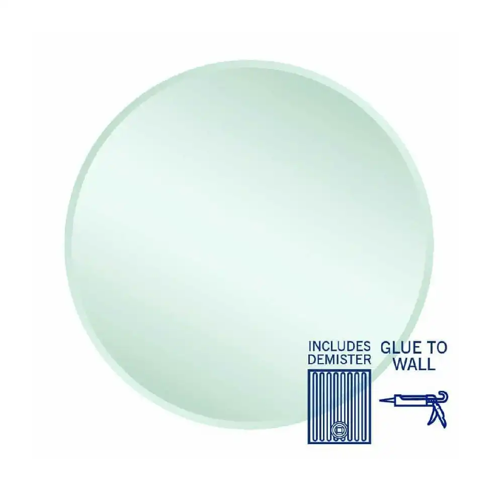 Thermogroup Kent 18mm Bevel Round Mirror - 800mm dia Glue-to-Wall and Demister KR8080GTD