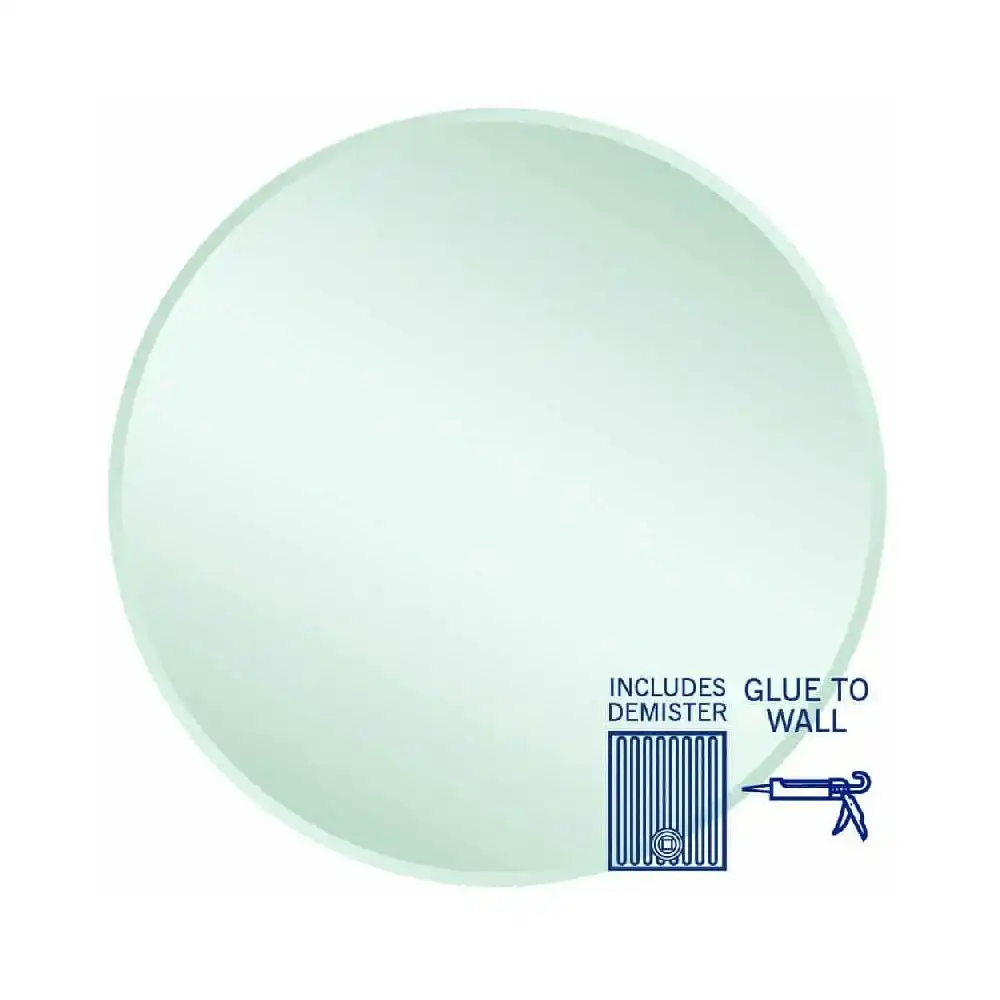 Thermogroup Kent 18mm Bevel Round Mirror - 900mm dia Glue-to-Wall and Demister KR9090GTD