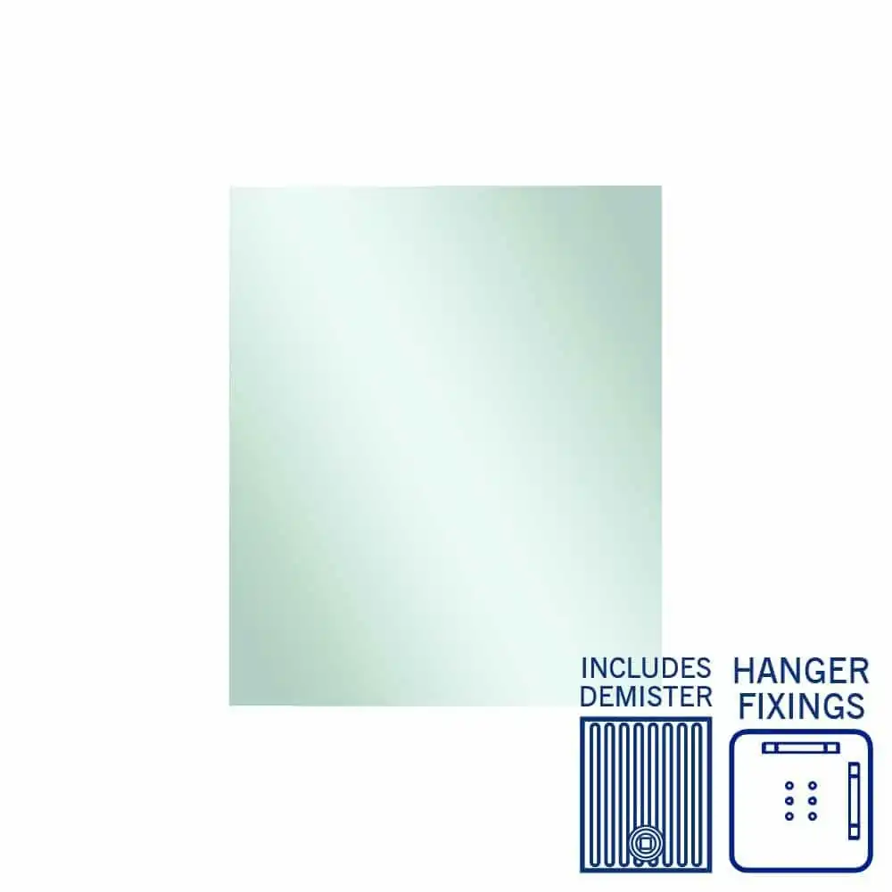 Thermogroup Jackson Rectangle Polished Edge Mirror - 900x750mm with Hangers and Demister JS9075HND