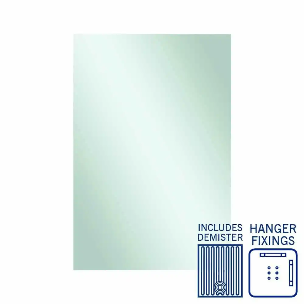Thermogroup Jackson Rectangle Polished Edge Mirror - 1200x800mm with Hangers and Demister JS1280HND