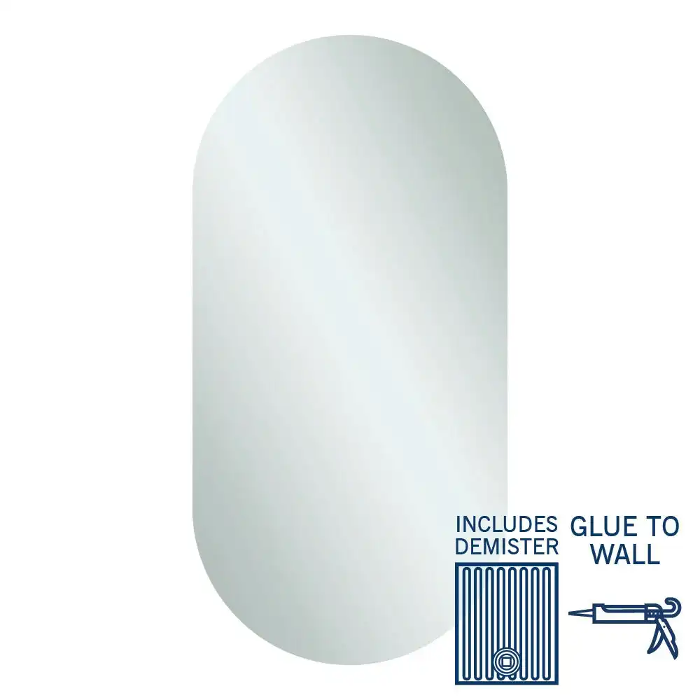Thermogroup Duke Polished Edge Pill Mirror 500x1000mm Glue-to-Wall and Demister DP5010GTD