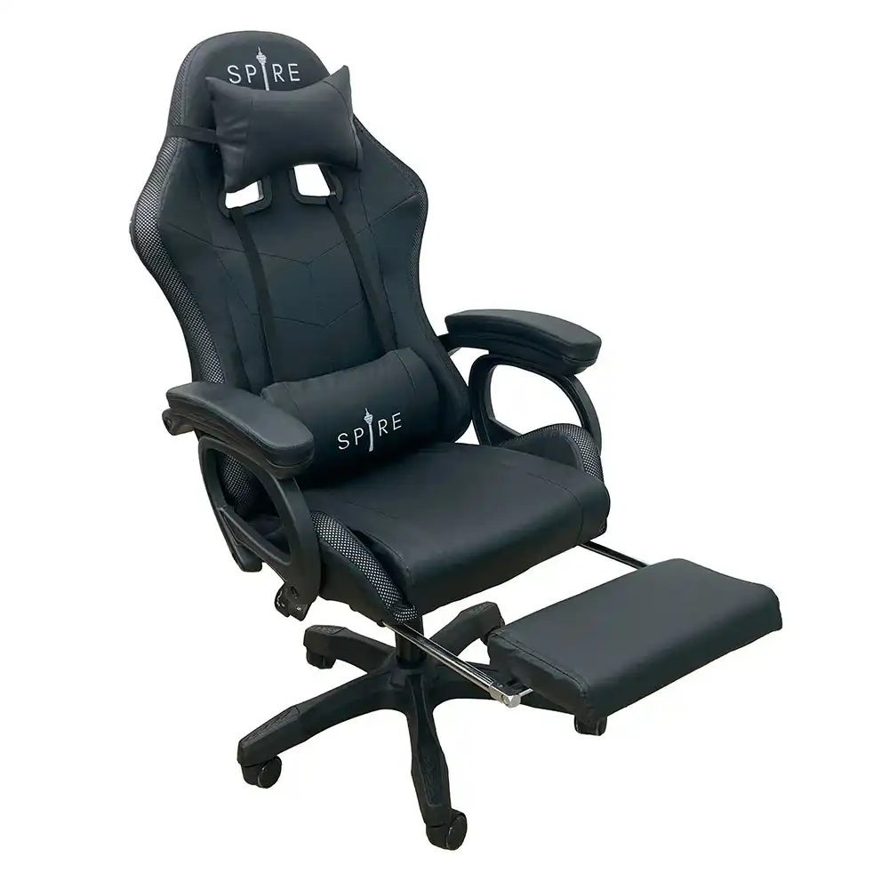 Spire Onyx Gaming/Office Chair w/ RGB Lighting And Massager Black 815EB