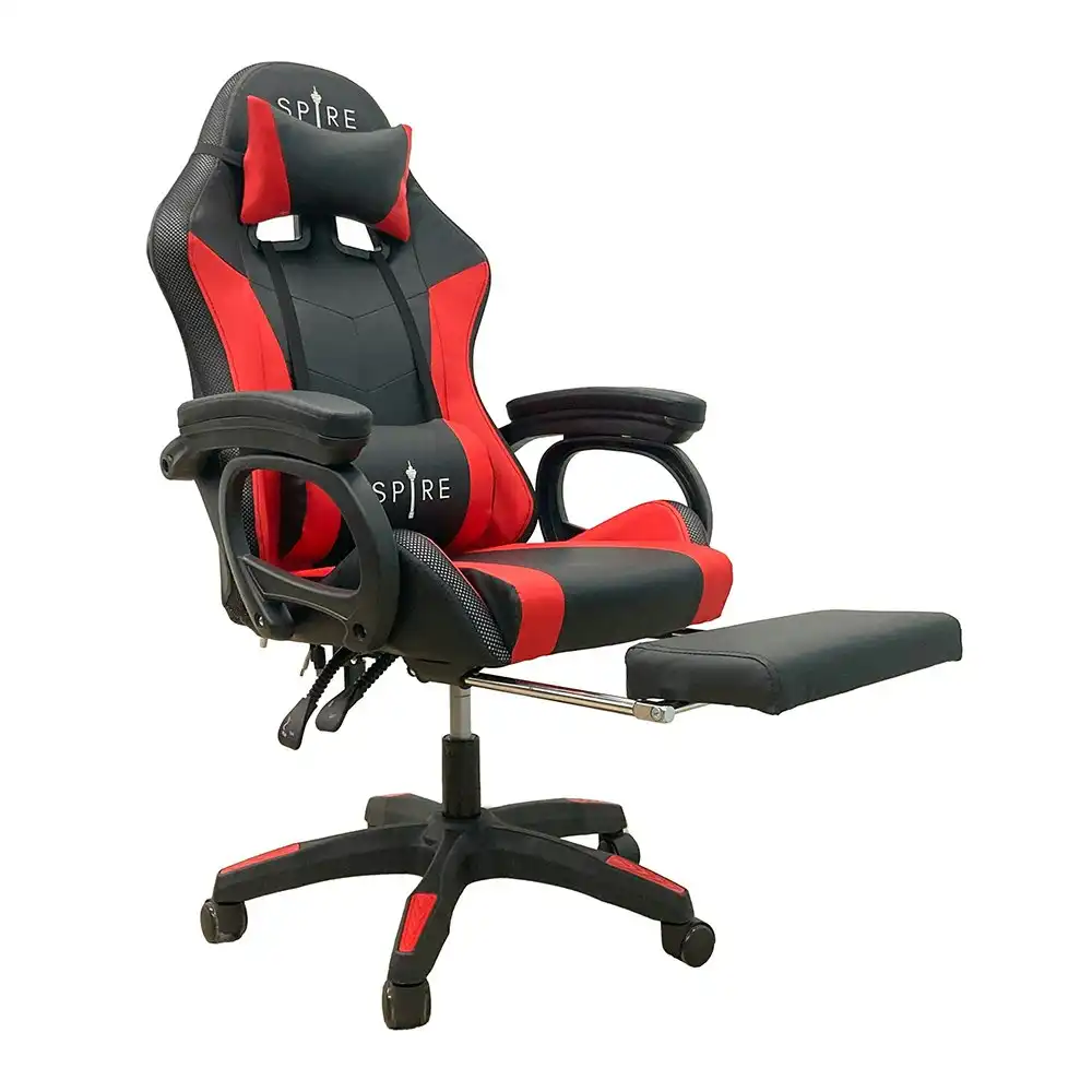 Spire Onyx Gaming/Office Chair w/ RGB Lighting And Massager Red And Black - 815ER