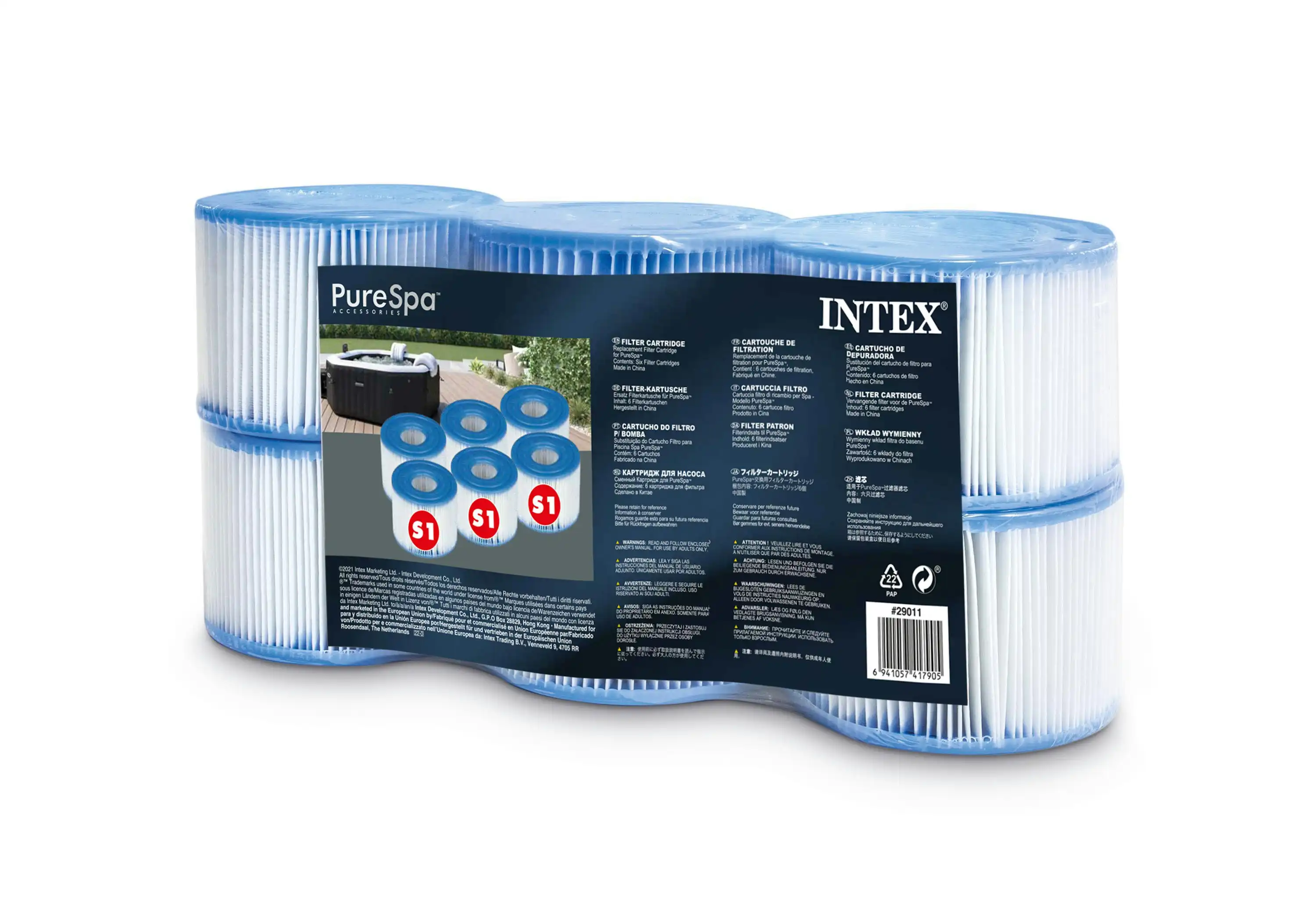 Intex Spa S1 Replacement Filter Cartridges 6 Pack 29011