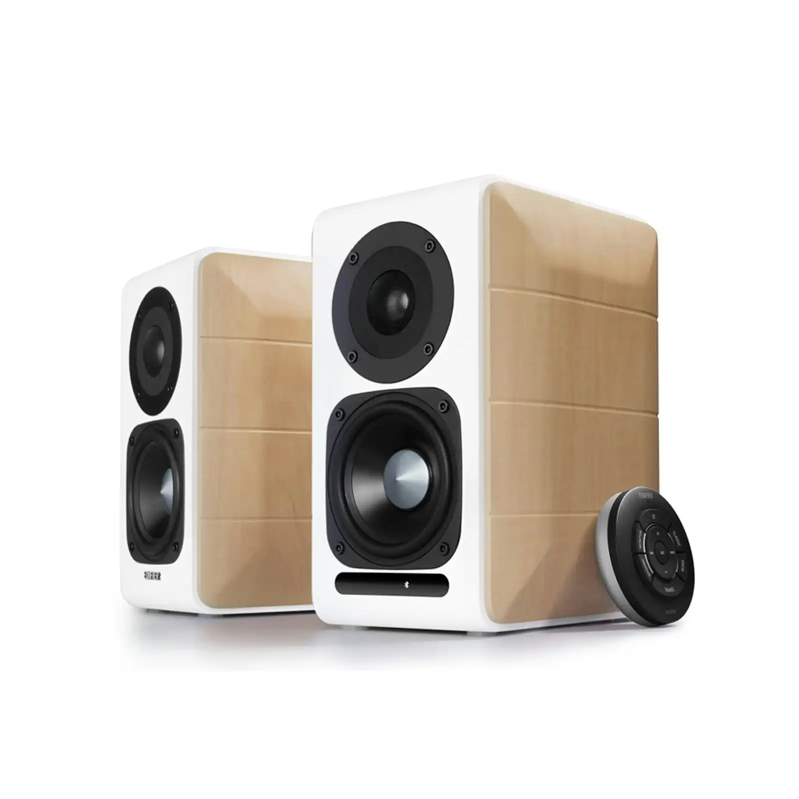Edifier S880db Hi-res Audio Certified Bookshelf Speaker-white/wood