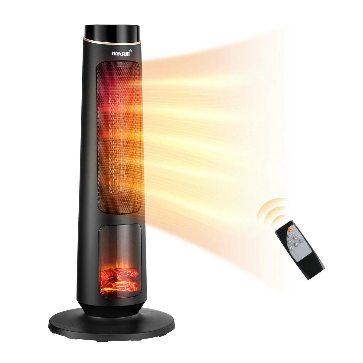 Maxkon 2000W Electric Heater Space Tower Room Indoor Energy Efficient Portable Fireplace Instant Oscillating Warmer Cooling Fan Remote