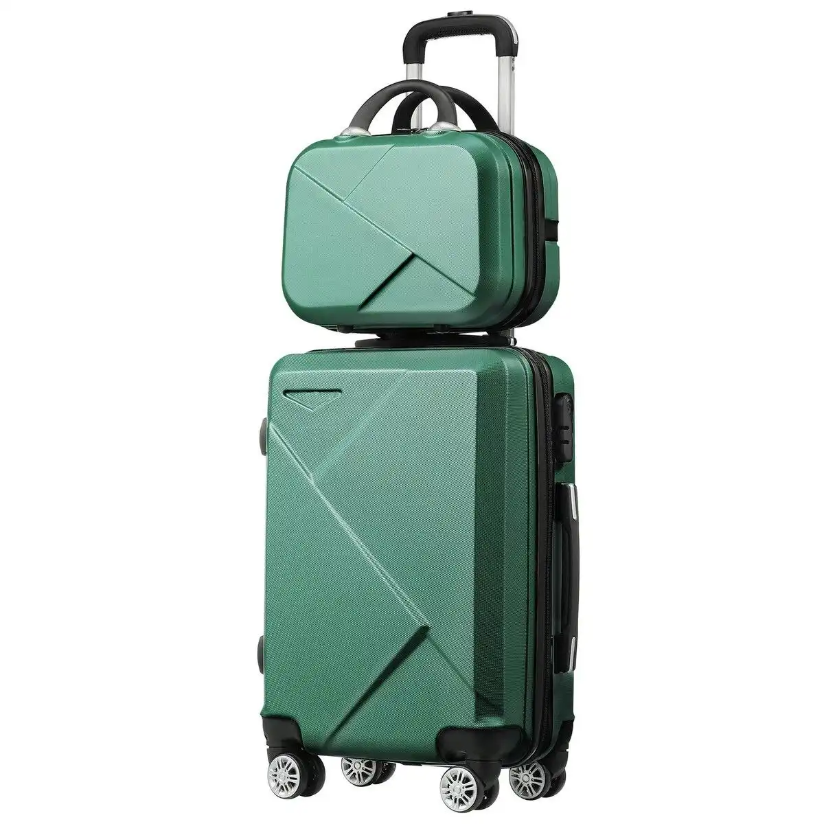 Buon Viaggio 2 Piece Luggage Set Carry On Travel Hard Shell Suitcases Traveller Travelling Rolling Trolley Checked Vanity Bag Lightweight