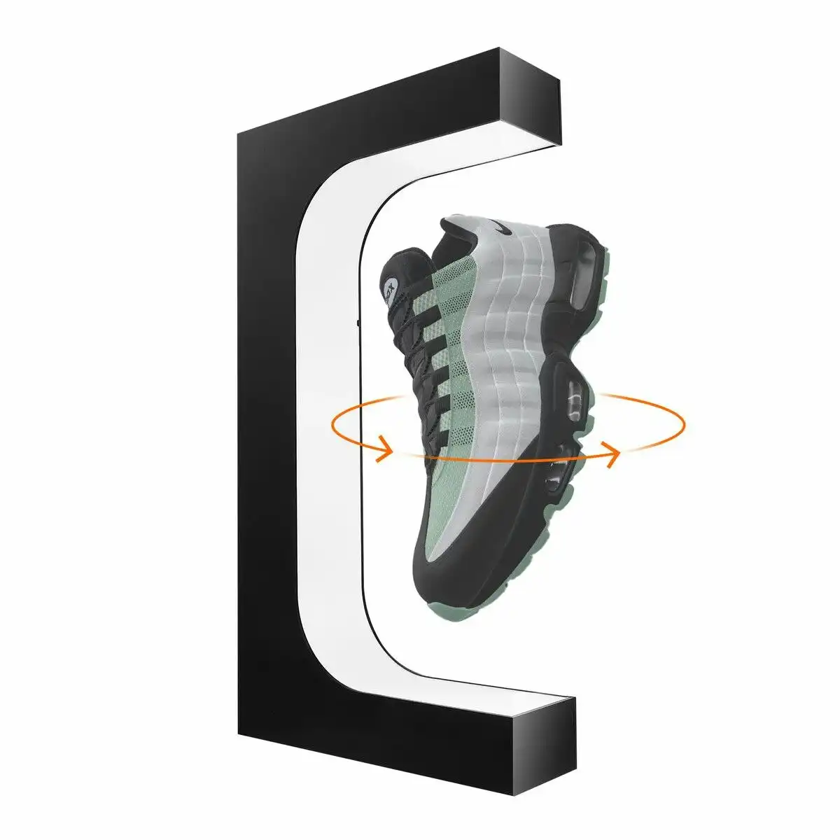 Maxkon Levitating Shoe Display Stand Floating Rotating Spinning Sneaker Rack Holder Magnetic Levitation Acrylic Footwear Shelf