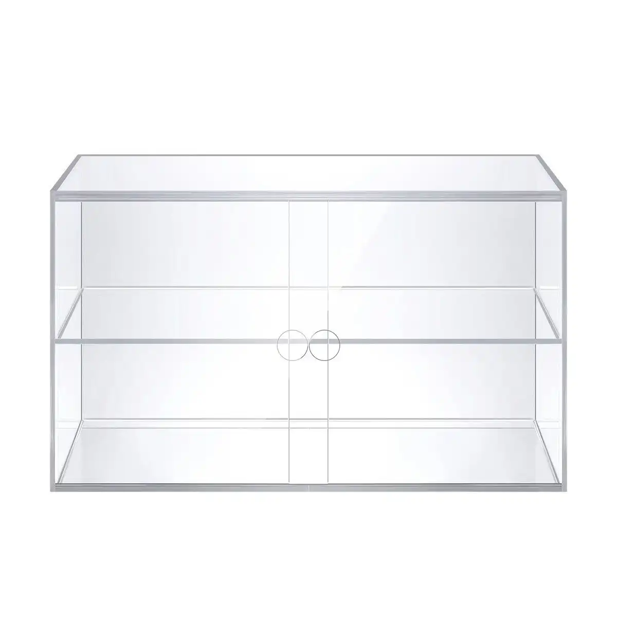 Ausway 2 Tier Cupcake Cabinet Display Shelf Unit Acrylic Cake Bakery Case Stand Model Donut Pastry Toy Showcase 5mm Thick Transparent