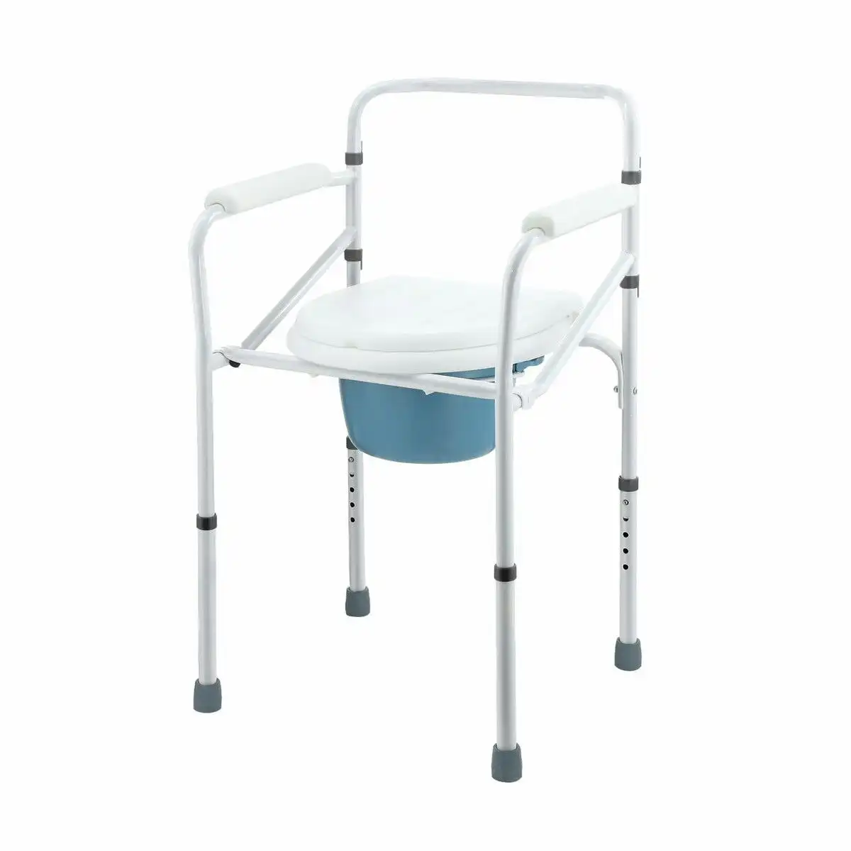 LUXSUITE Commode Shower Chair 3 In 1 Toilet Seat Wheelchair Bathroom Bedside Adjustable Seating Folding With Arms