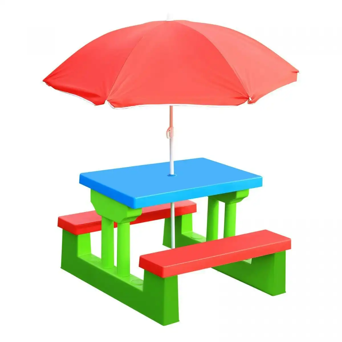 Ausway Outdoor Garden Kids Children Picnic Table Set Play Toy with Umbrella