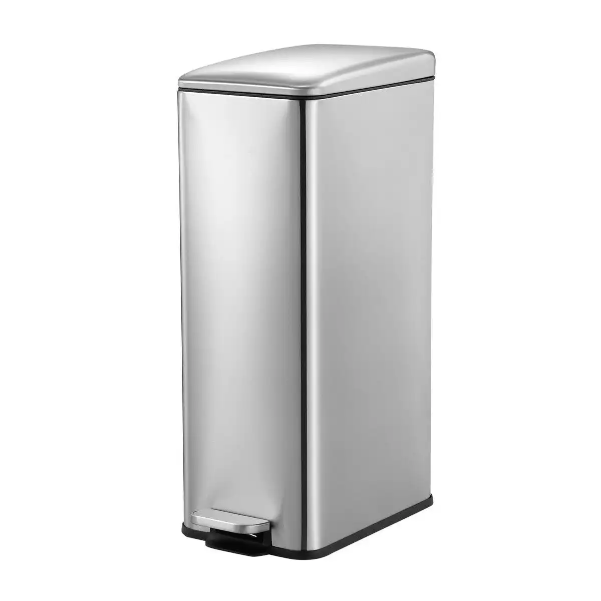 Maxkon Small Garbage Can Rubbish Pedal Bin Recycling Trash Waste Stainless Steel Rectangular Trashcan Soft Closing Kitchen House Indoor 20L