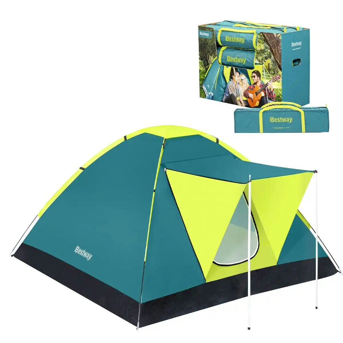 Bestway  Coolground 3 Tent 2.10m X 2.10m X 1.20m Foldable Portable Camping Gear Hiking Outdoor