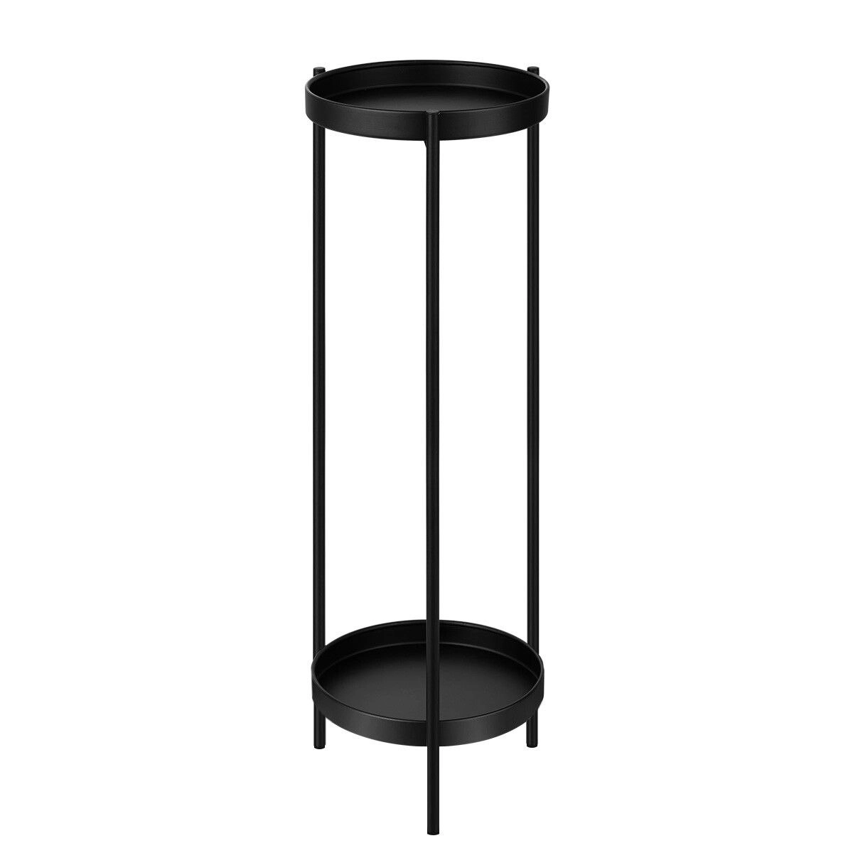 Ausway 80CM High Plant Stand Metal Flower Pots Shelf Indoor Outdoor Corner Black Planter Holder Rack