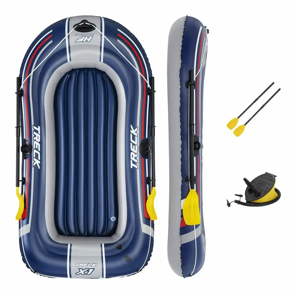 Bestway  Inflatable Boat Set 2.28m X 1.21m Floating Raft Blow Up Canoe Watercraft Vessel With Oars and Pump