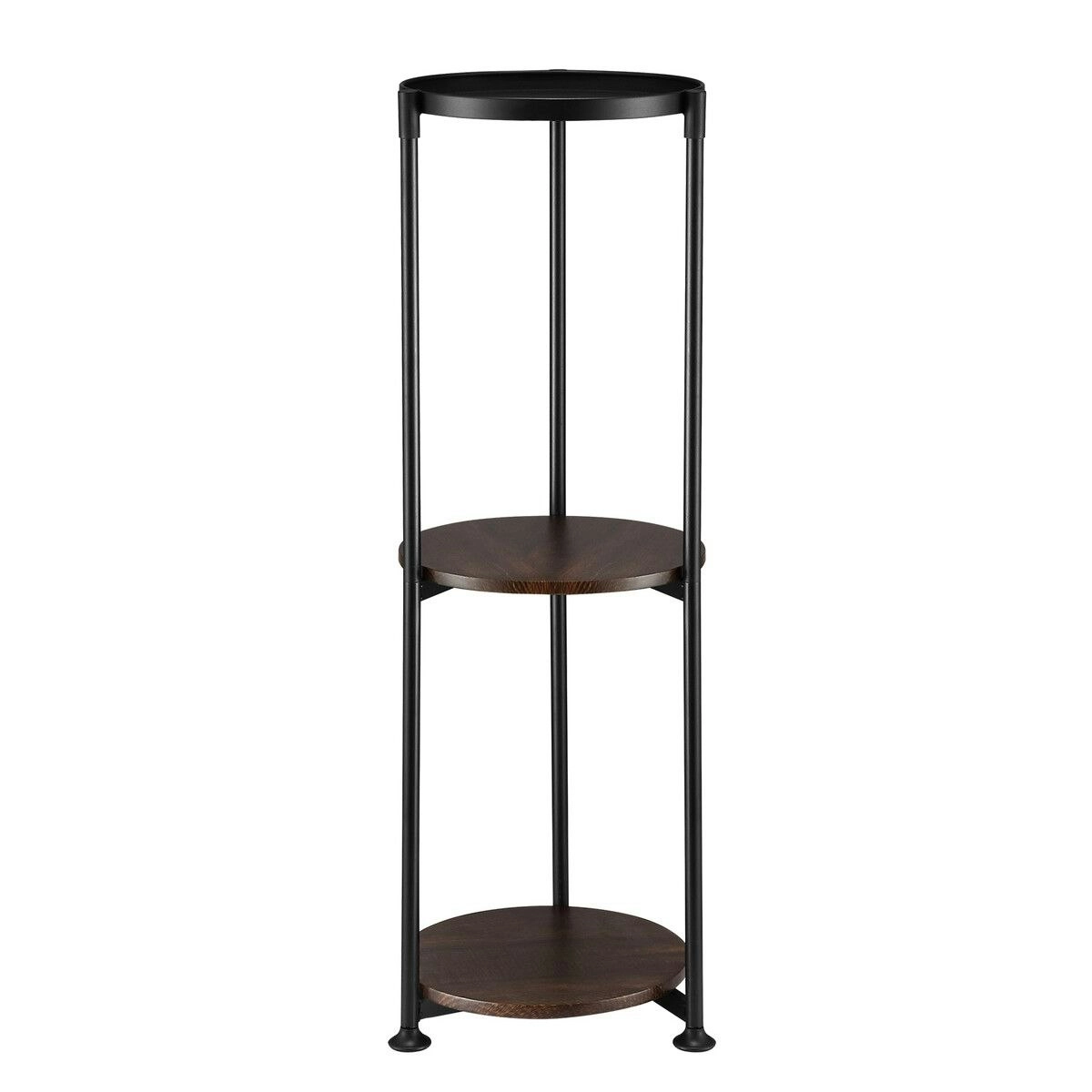 Ausway 3 Tier Plant Pot Stand Metal Flower Holder Corner Shelf Unit Indoor Outdoor Display Shelves Garden Plywood Storage Rack