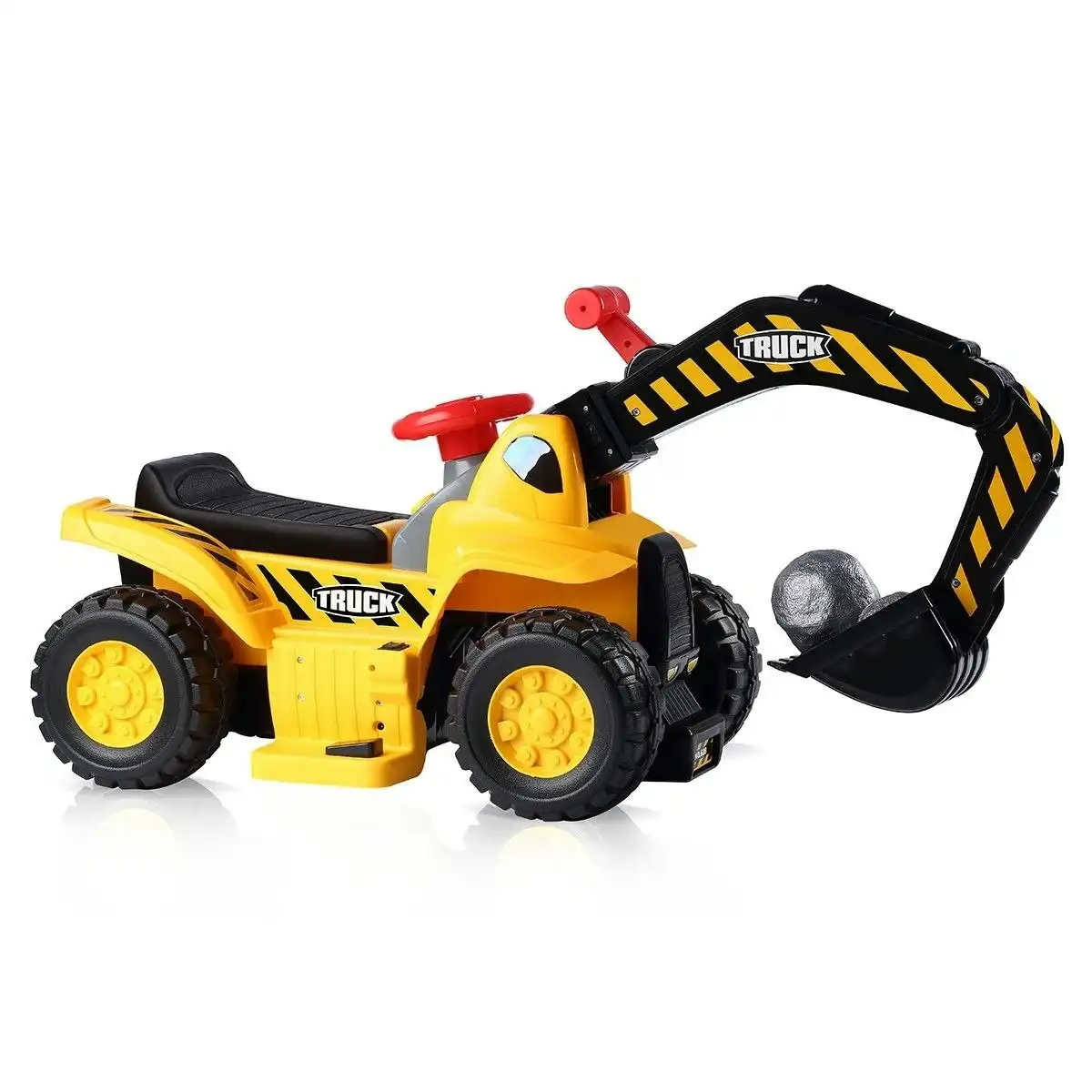 Ausway Kids Ride on Digger Electric Excavator Bulldozer Loader Car with Safety Helmet