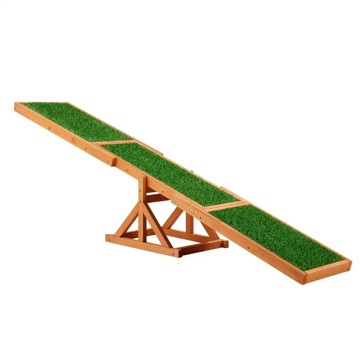 Pet Scene Petscene Pet Seesaw Dog Obedience Training Puppy Sports Agility Outdoor Play Exercise Equipment Teeter Totter Wooden Artificial Grass