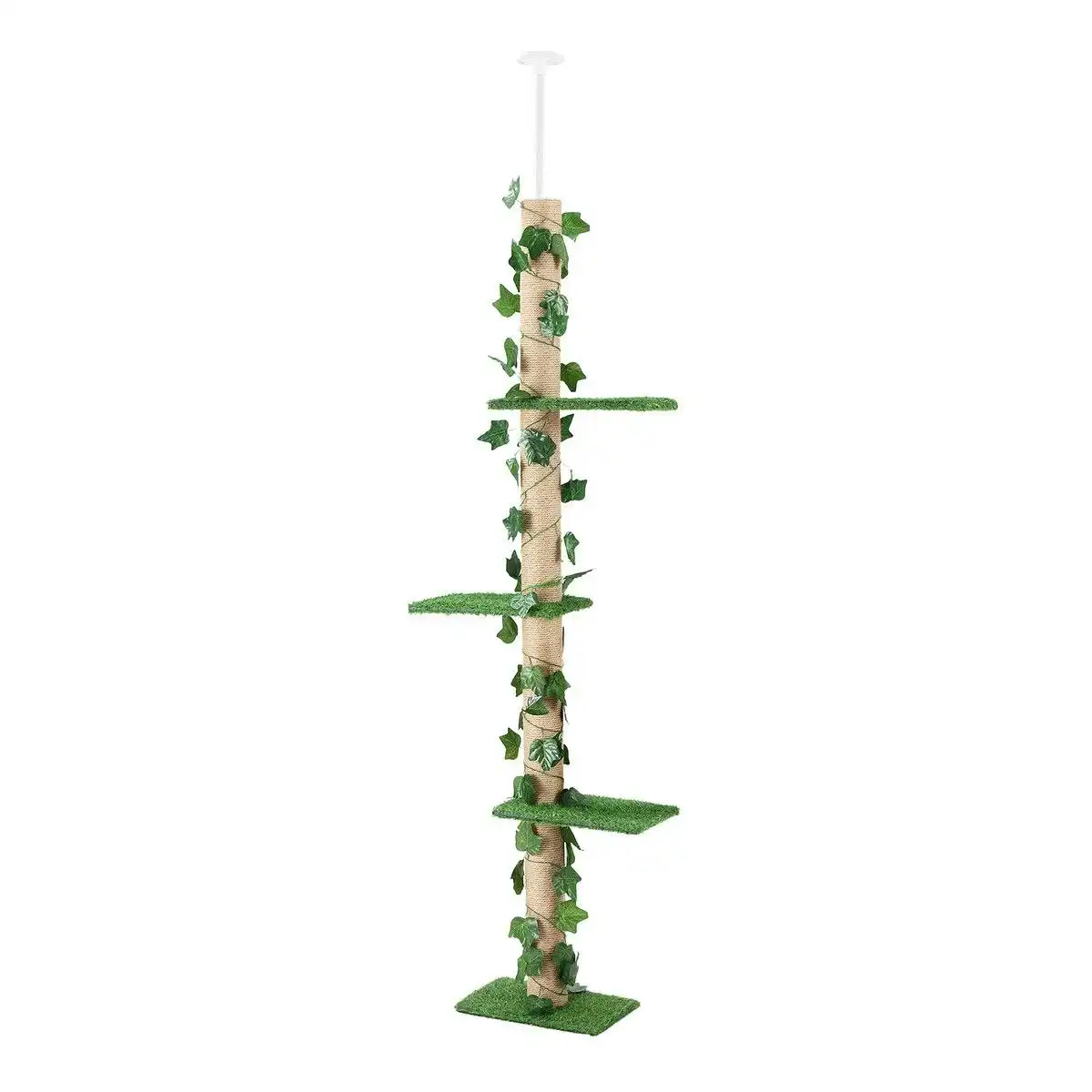 Pet Scene Cat Scratching Post Tree Tower Tall Scratcher Pole Pet Toy Wood Furniture Kitty Play House Gym 4 Tier Stand Sisal Artificial Grass