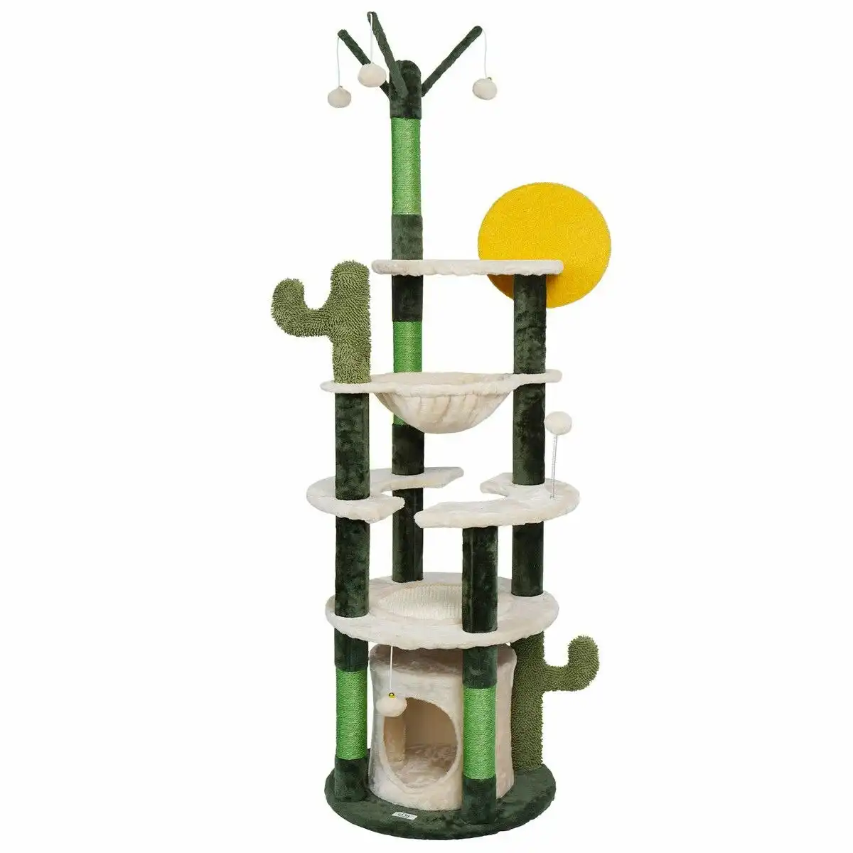 Pet Scene 172cm Cat Tower Tree Scratching Post House Bed Sisal Scratcher Cave Furniture Condos Climbing Stand Play Hammock Balls