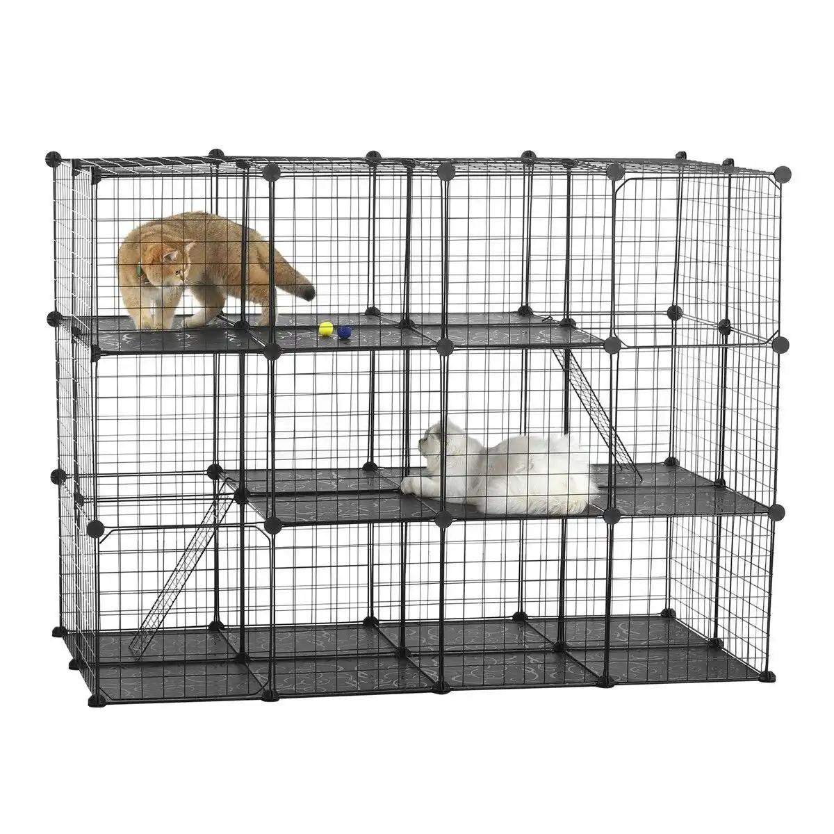 Pet Scene Cat Cage DIY Enclosure Pet Crate Rabbit Hutch  Kitty Kennel Bunny Ferret Home Playpen Detachable Metal Wire