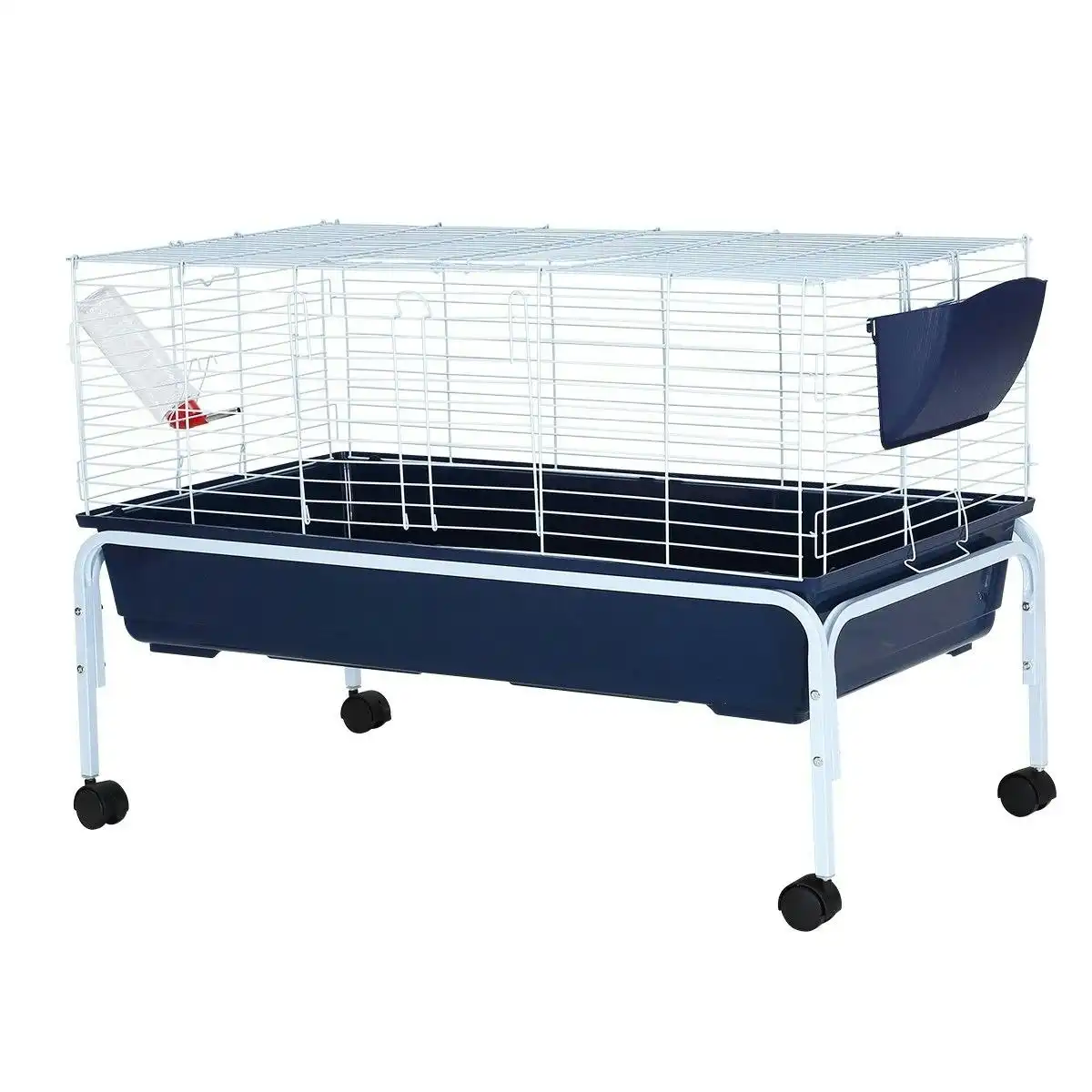 Ausway Rabbit Cage Hutch Animal Home Wheeled Guinea Pigs Pet Pen House