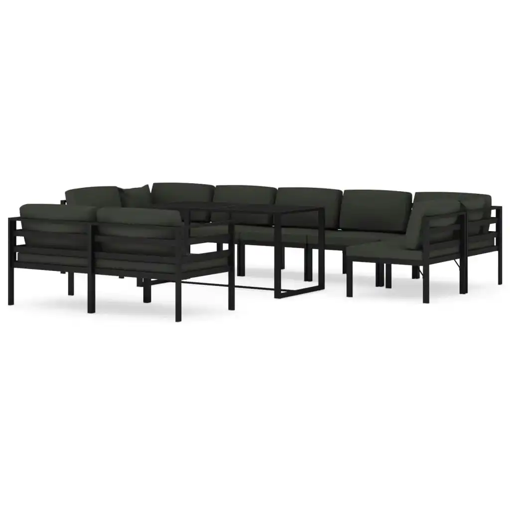 10 Piece Garden Lounge Set with Cushions Aluminium Anthracite 3115927