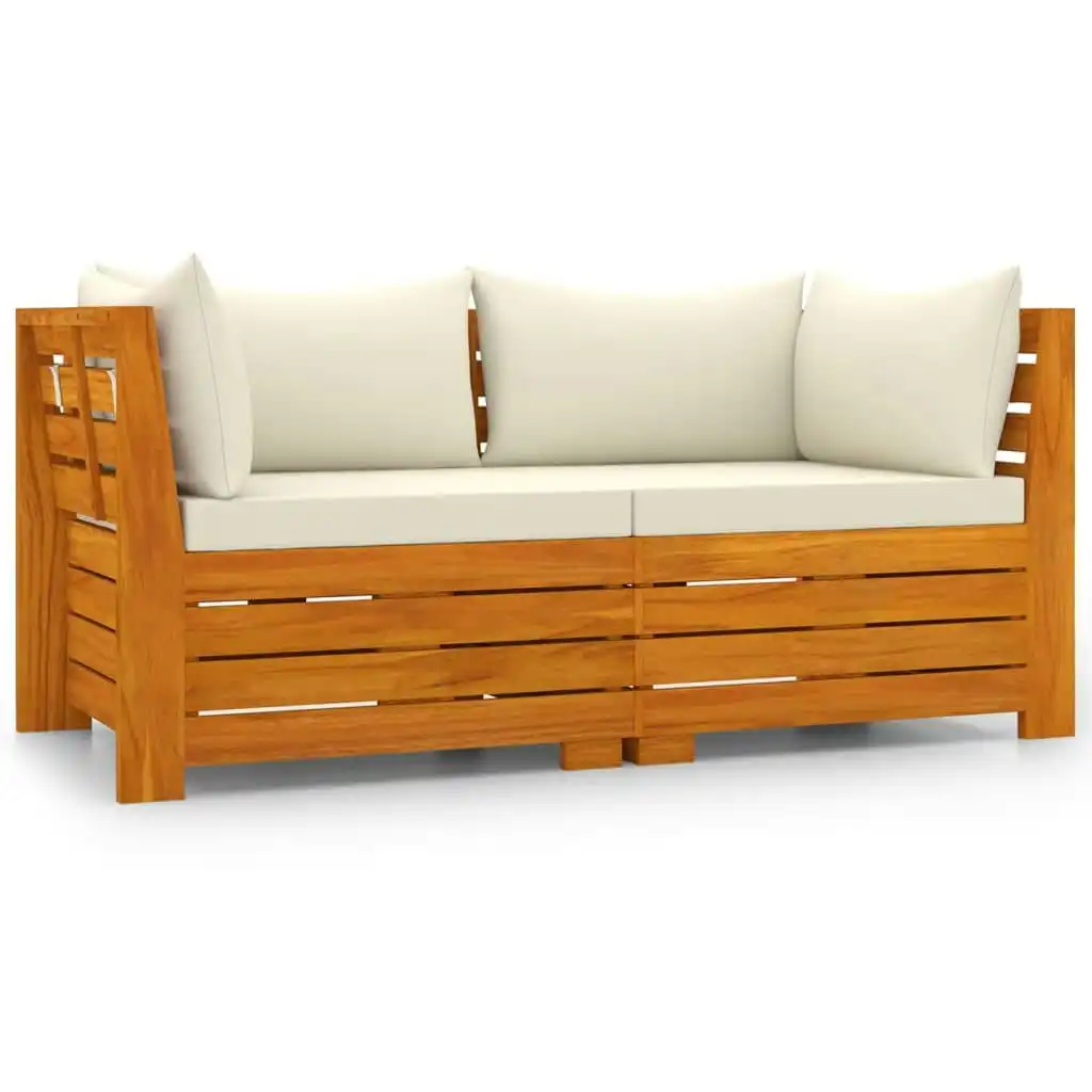 2-Seater Garden Sofa with Cushions Solid Wood Acacia 3087287