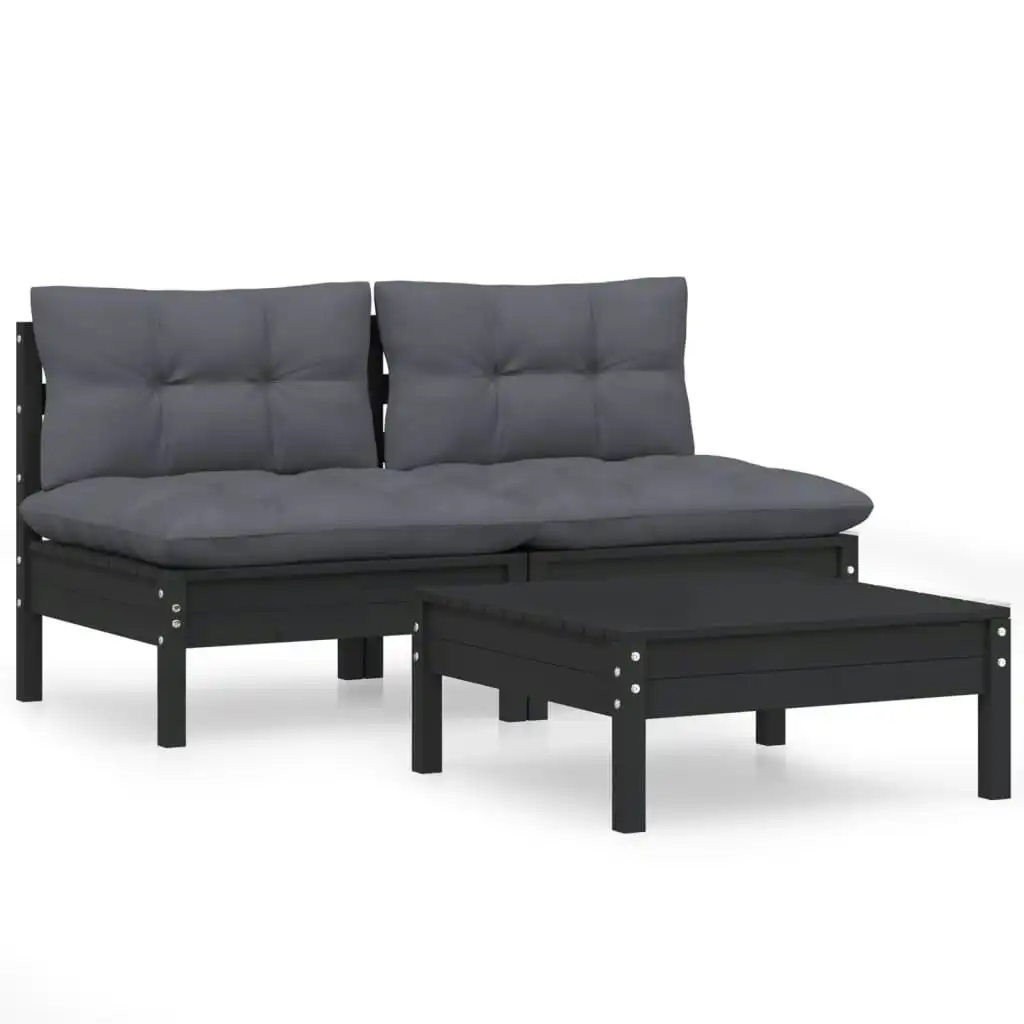 3 Piece Garden Lounge Set with Anthracite Cushions Pinewood 3096002