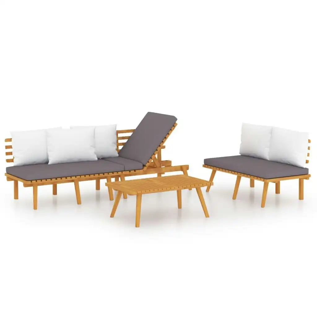 3 Piece Garden Lounge Set with Cushions Solid Wood Acacia 3087012