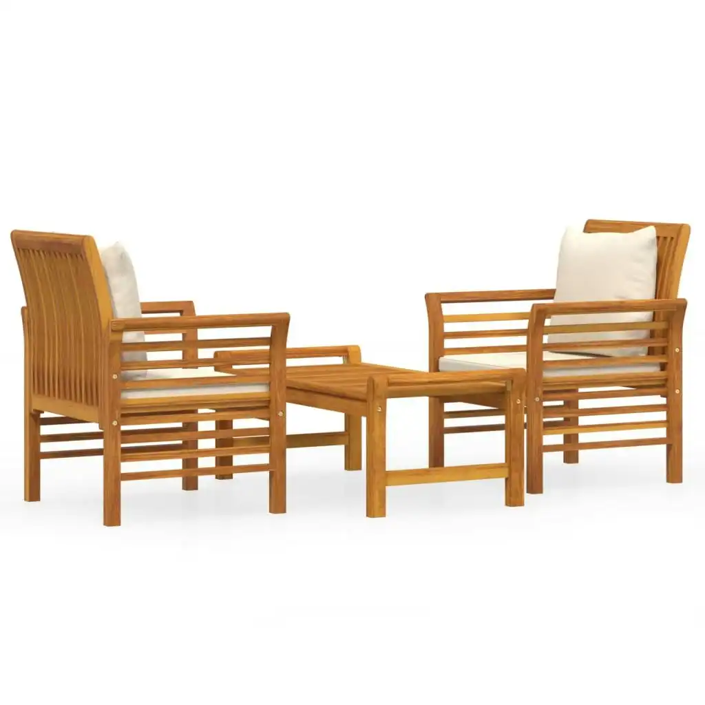 3 Piece Garden Lounge Set with Cushions Solid Wood Acacia 3120461