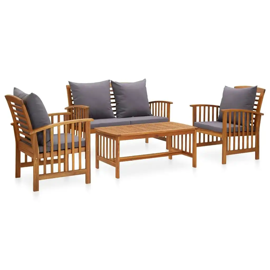 4 Piece Garden Lounge Set with Cushions Solid Acacia Wood (310258+310264) 3057979