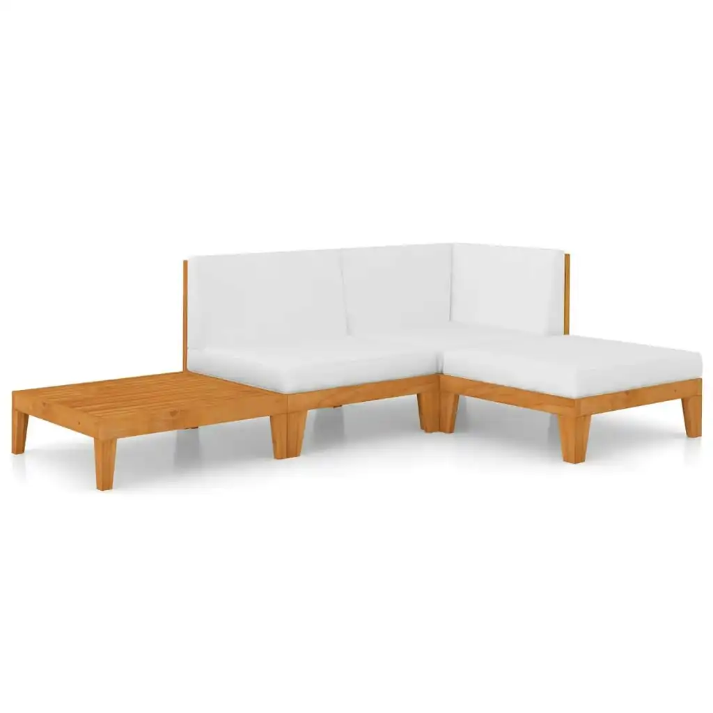 4 Piece Garden Lounge Set with Cushions Solid Acacia Wood 3058104