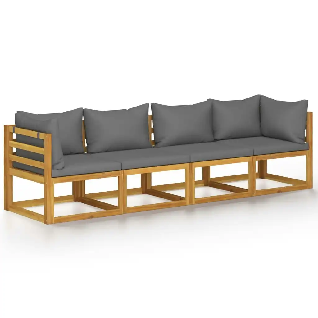 4-Seater Garden Sofa with Cushion Solid Acacia Wood 3057608