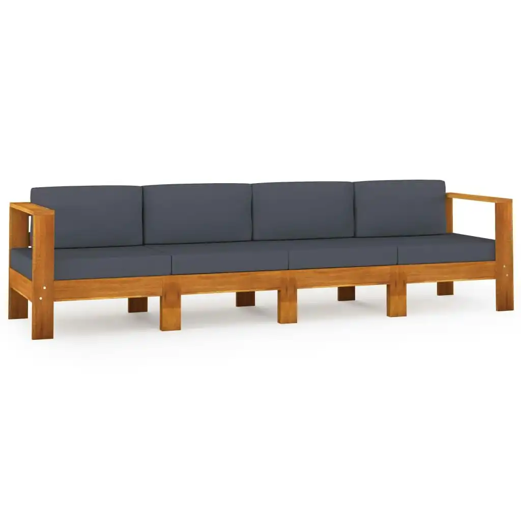4-Seater Garden Sofa with Dark Grey Cushions Acacia Wood 3057947