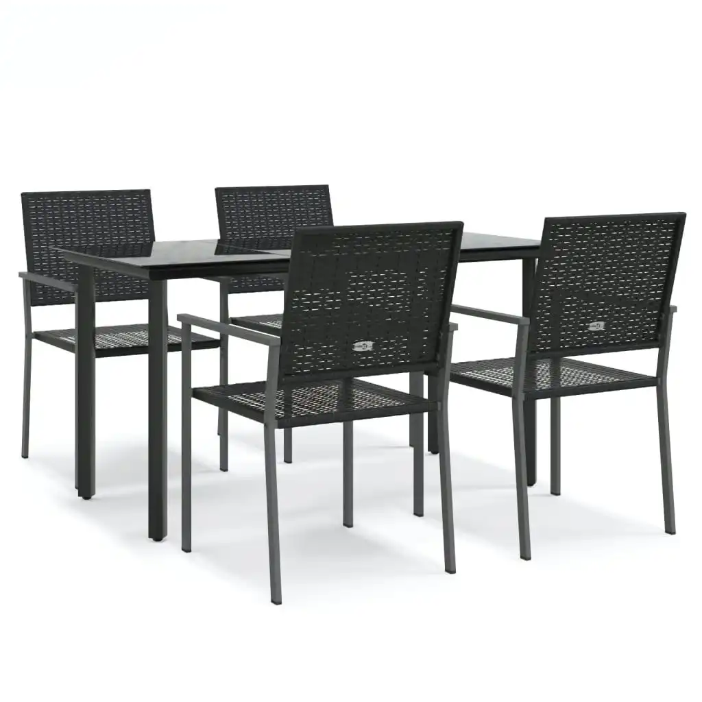 5 Piece Garden Dining Set Poly Rattan and Steel 3187023