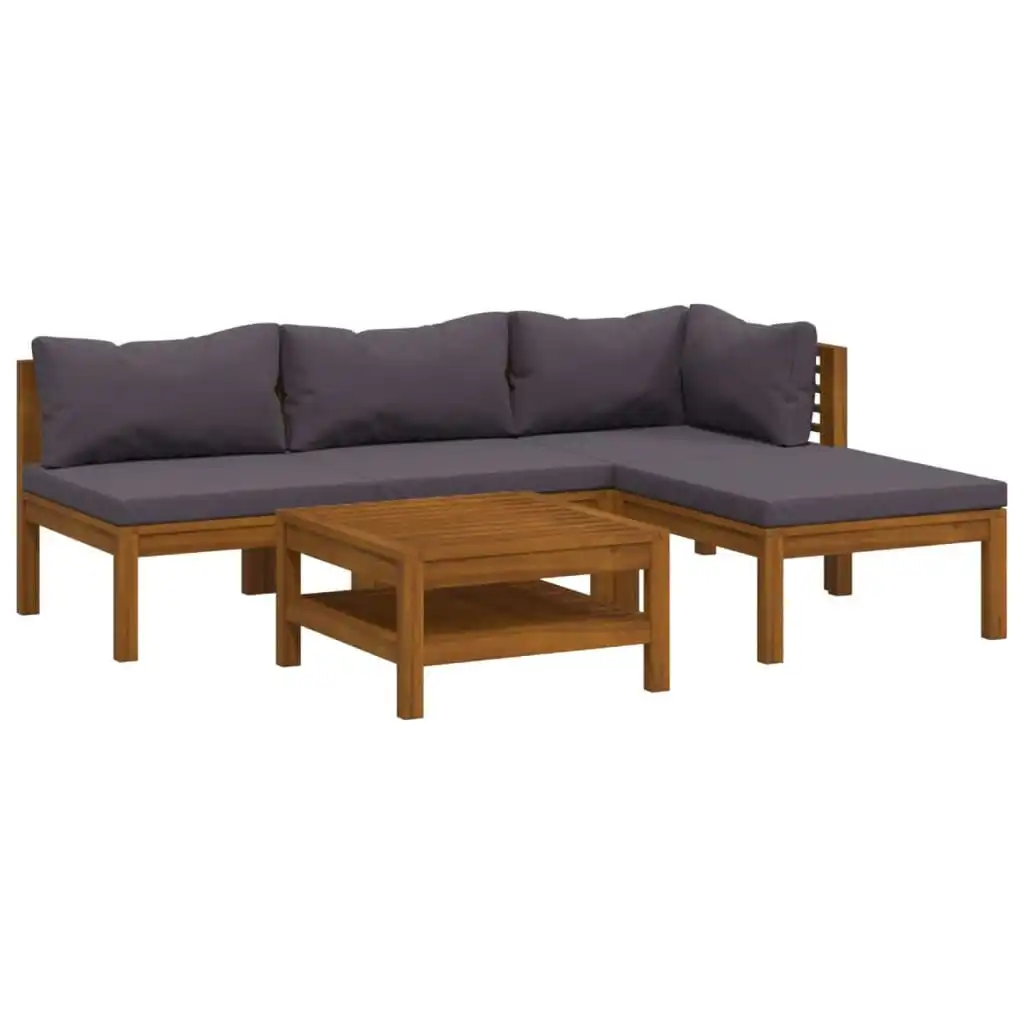 5 Piece Garden Lounge Set with Cushion Solid Acacia Wood 3086894