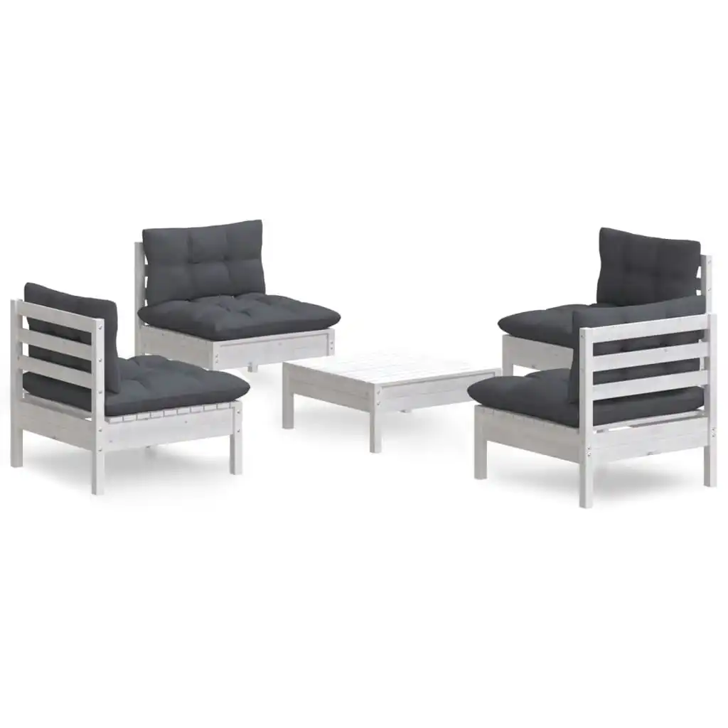 5 Piece Garden Lounge Set with Anthracite Cushions Pinewood 3096035