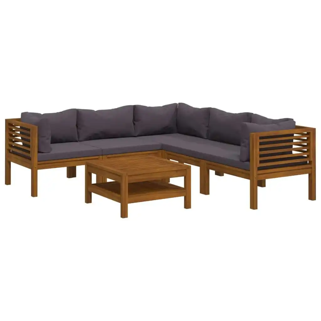 6 Piece Garden Lounge Set with Cushion Solid Acacia Wood 3086905